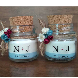 Kit 10 Mini velas artesanal perfumada, vela lembrancinha, 40g Pote de vidro com rolha