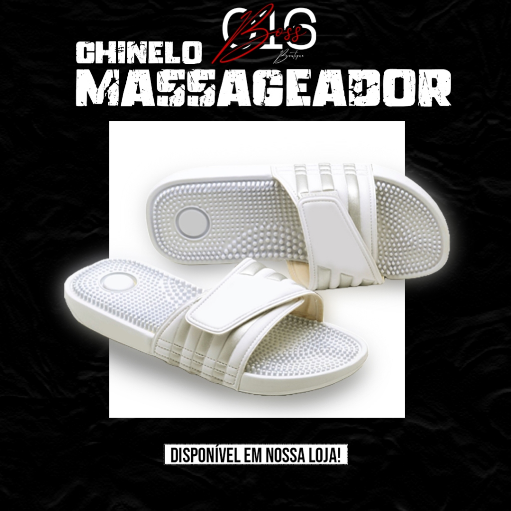 CHINELO/SANDÁLIA SLIDE MASSAGEADOR VELCRO AJUSTÁVEL EXCLUSIVO [IMPERDÍVEL]