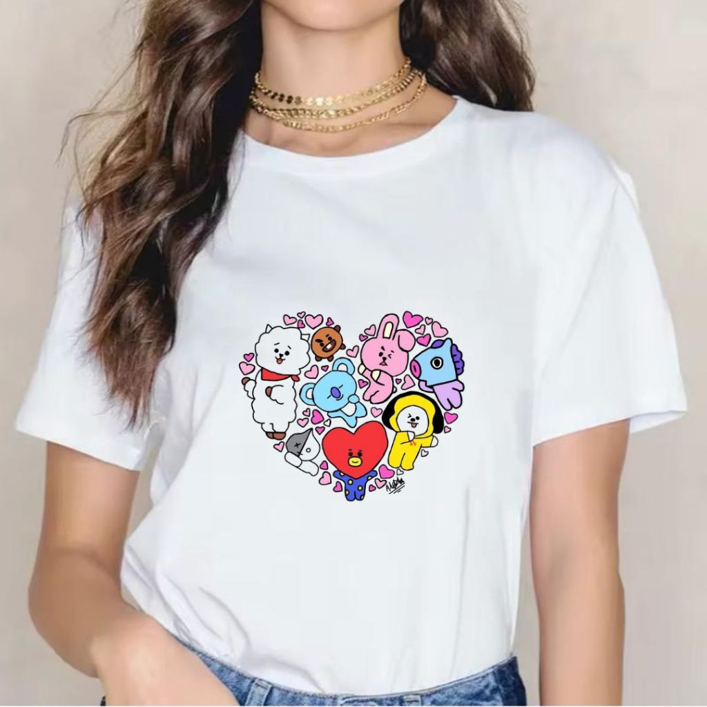 Blusa BTS Feminina de Aldodão Simbolo Fofo Kpop Envio Imediato | Shopee ...