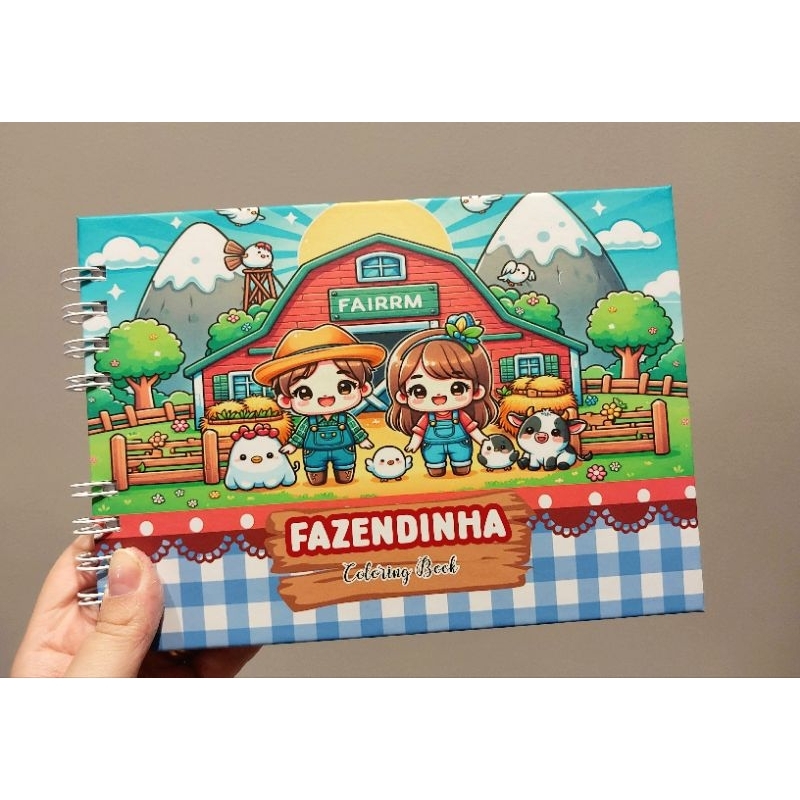Livro de Colorir Fazendinha Fazenda Estilo Bobbie Goods 51 Folhas 180g