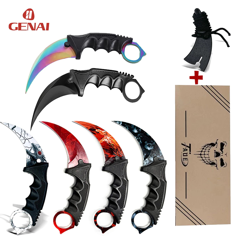 Faca Canivete Curvado Oxidado Com Bainha Modelo Karambit A22