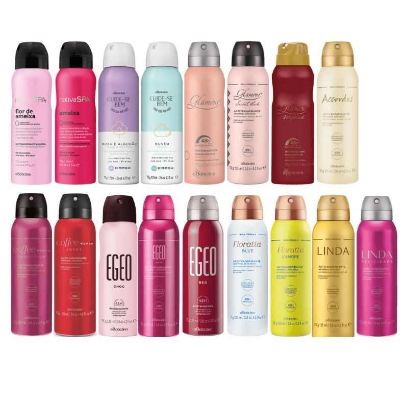 Antitranspirante Aerosol Feminino OBoticário A escolher | Shopee Brasil