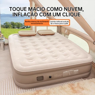Colchão Inflável Queen Cama De Campanha Bomba Inflável Com Bateria De Lítio Integrada