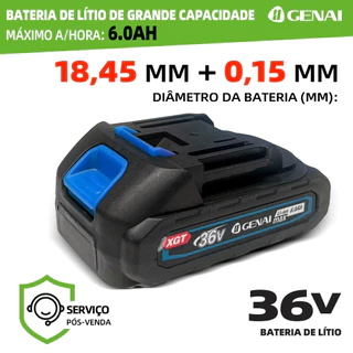 【GENAI】Bateria Li-inon 36v 1500mah Makita Motosserra Parafuradeira Bateria em Oferta na Shopee