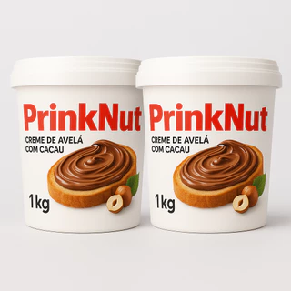 Kit Com 2 Potes de 1,01 kg de Creme de Avelã Prinknut Similar