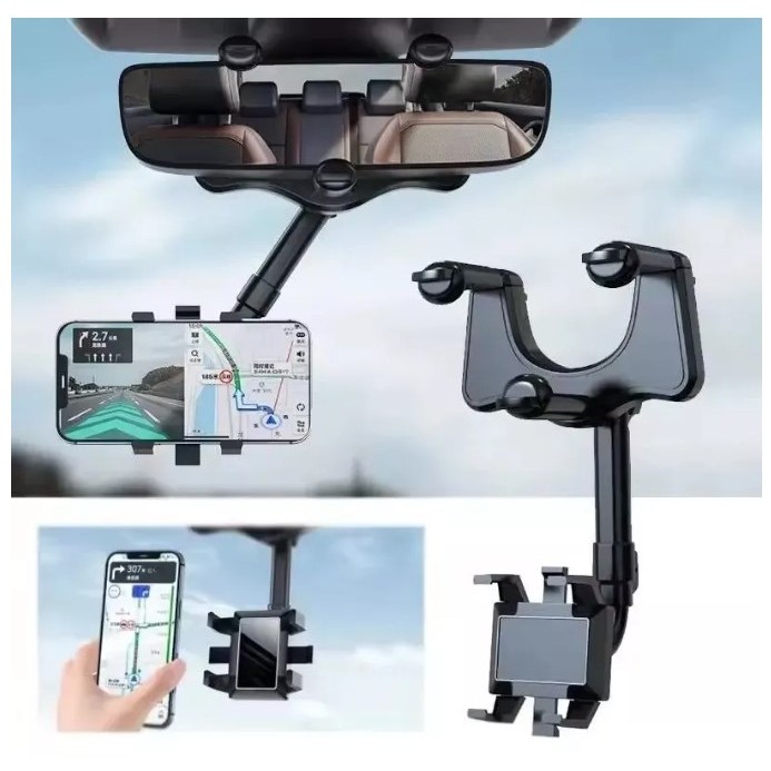 Suporte Espelho Retrovisor Central Para Celular Extensível Giro 360º 4708