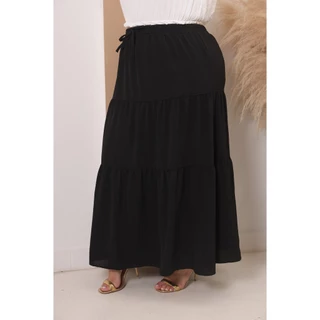 SAIA LONGA FEMININA PLUS SIZE 3 MARIAS COM ELASTICO NA CINTURA