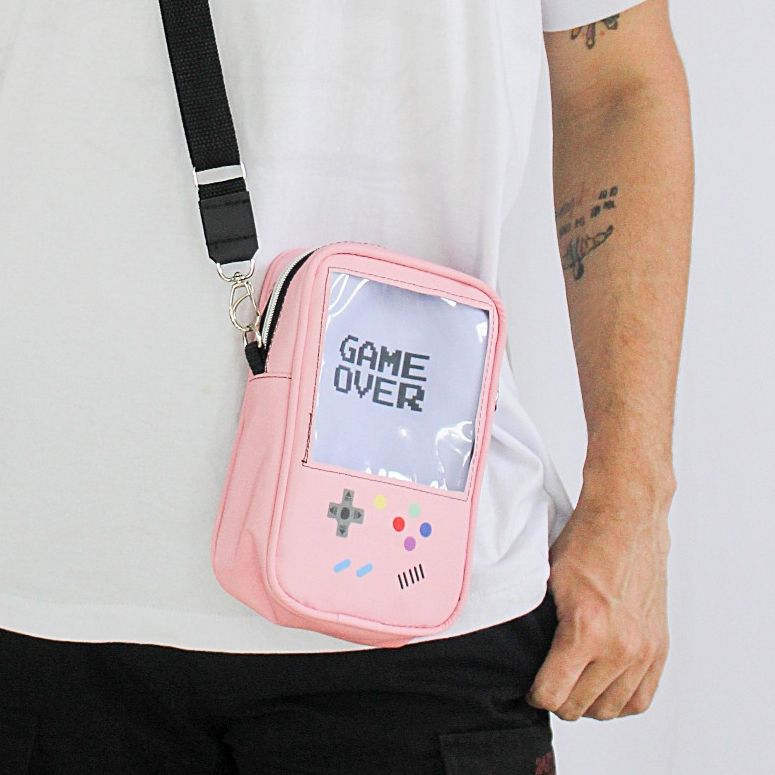 Bolsa Ita Bag Game Over Transversal Rosa Roxo