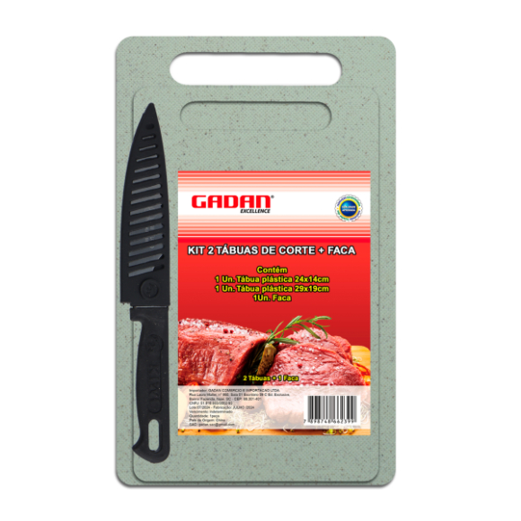 KIT 2 TÁBUAS + FACA - GADAN- plastico | Shopee Brasil