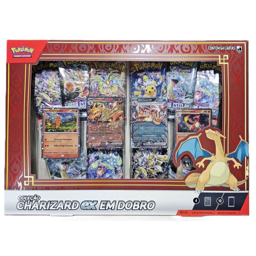 Box Coleção Charizard Ex Em Dobro - Pokémon TCG - Copag | Shopee Brasil