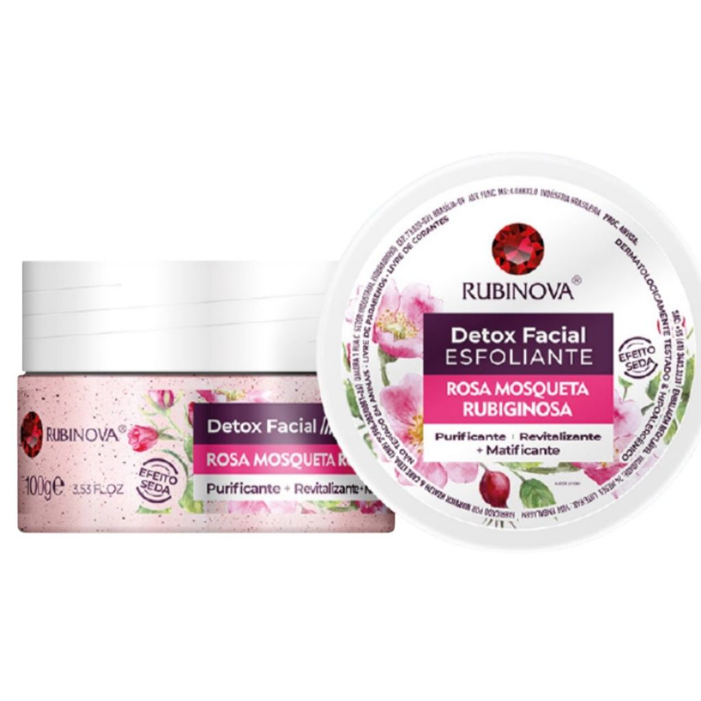 Detox Facial Esfoliante Rosa Mosqueta Rubinova 100g