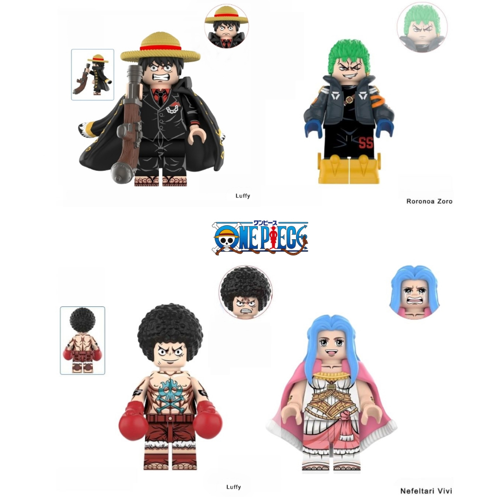 ONE PIECE & STRONG WORDS セット Minifigures de One Piece Luffy Strong World e boxe zoro egghead e