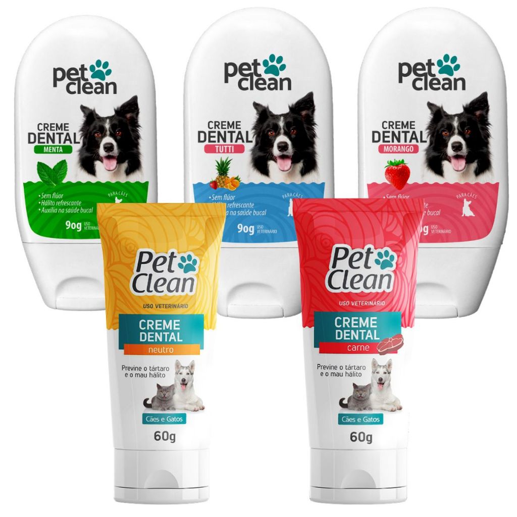 Kit 5 Pasta De Dente Pet Clean Creme Dental 60g Cão/gato | Shopee Brasil