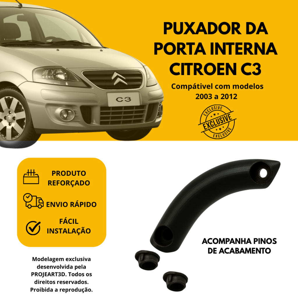 Kit Maçanetas Puxadores Internos Portas Citroen C3 Ld+Le