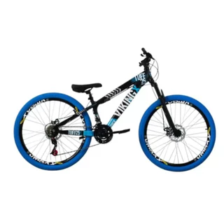 Bicicleta aro 26 Vikingx Tuff X-25 do Grau Freeride aros vmaxx Wheeling RL Pneus Flame Azul em Oferta na Shopee