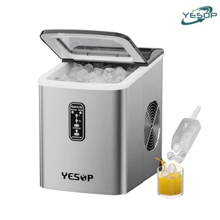 YESOP Máquina De Gelo Turbo Ice Premium 110V/127V Portátil Inox 120W Cozinha Profissional Automático