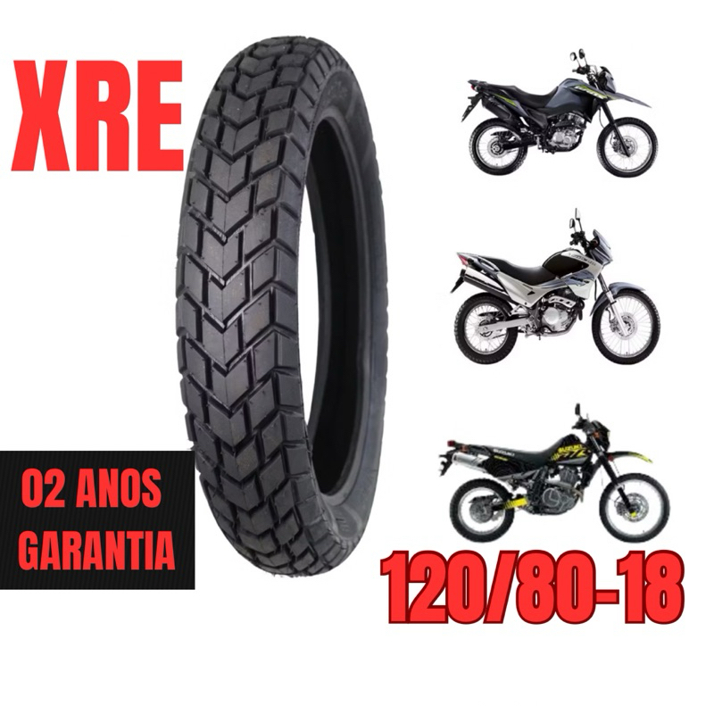 Pneu Vipal Traseiro 120/80-18 Alta Qualidade XRE300 TORNADO 120 80 18 XTZ125 CB400 450