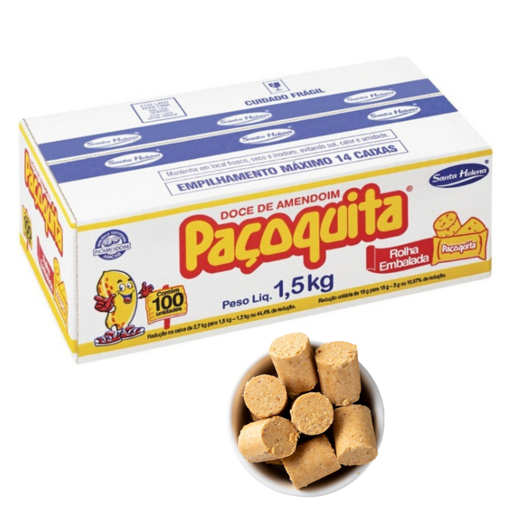 Pacoca Pacoquita Rolha Embrulhada 100un Sta Helena Amendoim (Direto da ...
