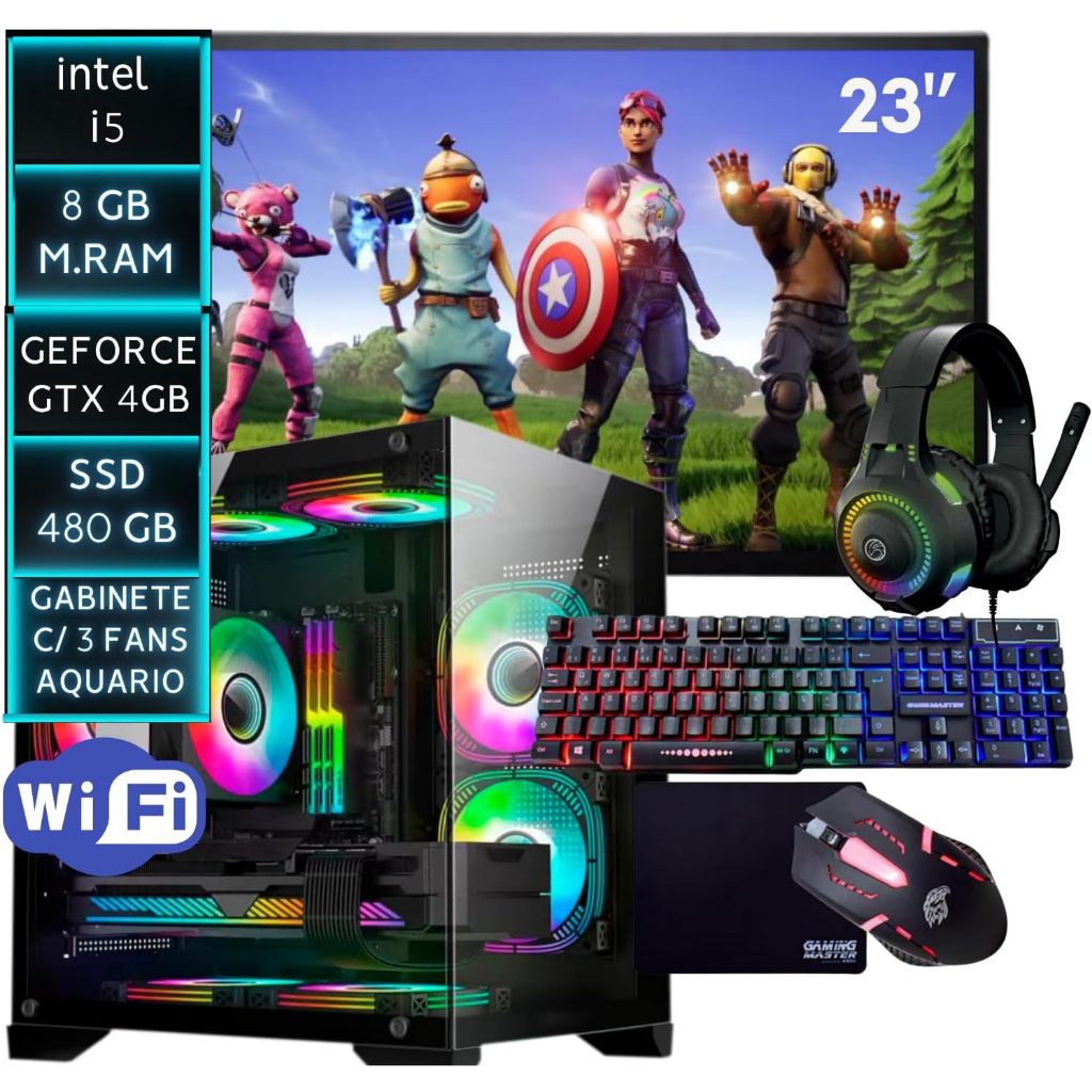 Computador pc gamer completo Intel Core i5 8GB SSD 480GB Placa de video ...