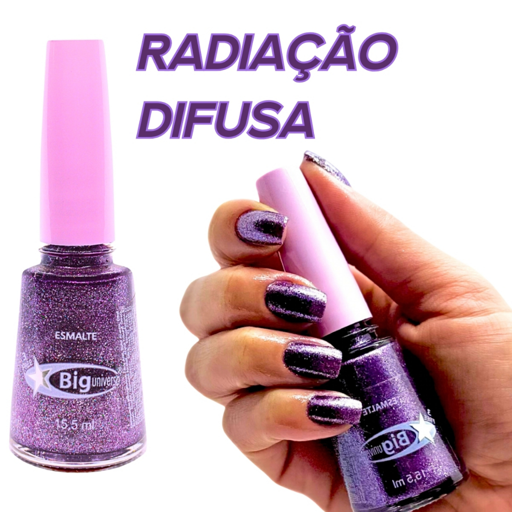 Esmalte Roxo Com Glitter Radiação Difusa 15,5mL - Big Universo (LEIA A ...