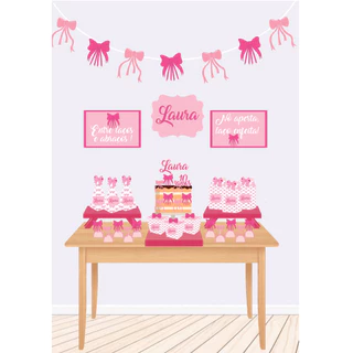 Kit festa só um bolinho Laços - kit festa infantil - decoração aniversário