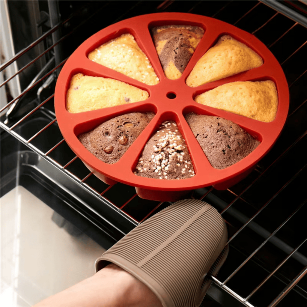 Molde de Silicone de Tortas e Bolos Fatiados Forma Com 8 cav