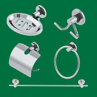 Kit Para Banheiro Completo Acessórios Em Inox Linha Stander 5 Peças