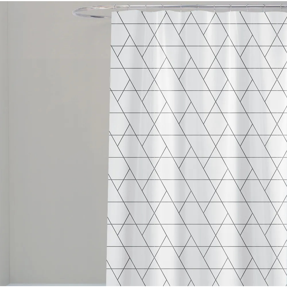 Cortina BOX Poliéster 198cm x 180cm com ganchos Impermeável - Antimofo, cortina banheiro, resistente