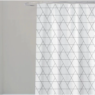 Cortina BOX Poliéster 198cm x 180cm com ganchos Impermeável - Antimofo, cortina banheiro, resistente