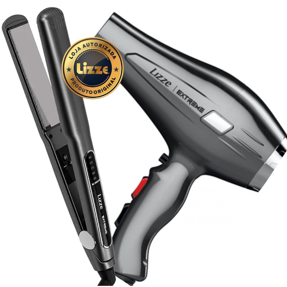 Kit Prancha Chapinha Lizze Extreme + Secador Lizze Extreme 2400w Uso ...