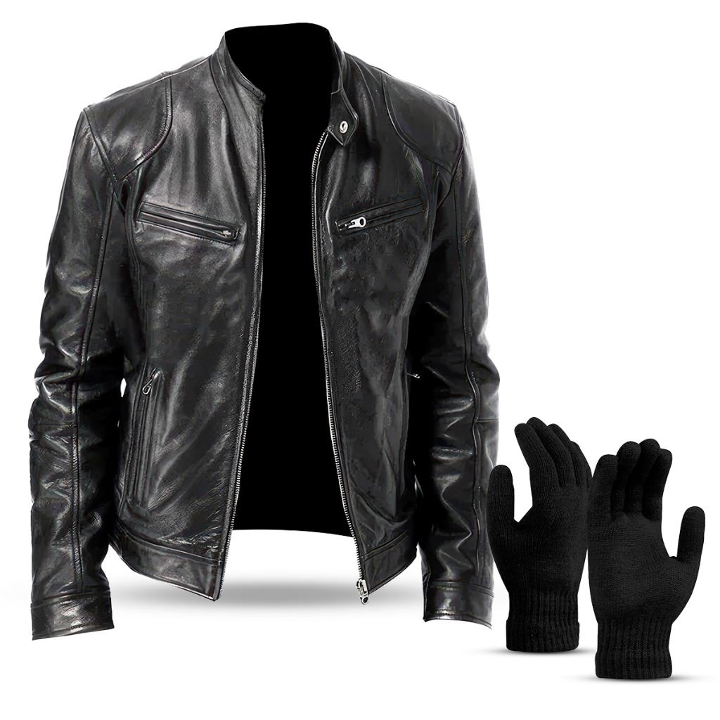 Jaqueta De Couro Masculino Slim Grossa Frio Inverno Moderna