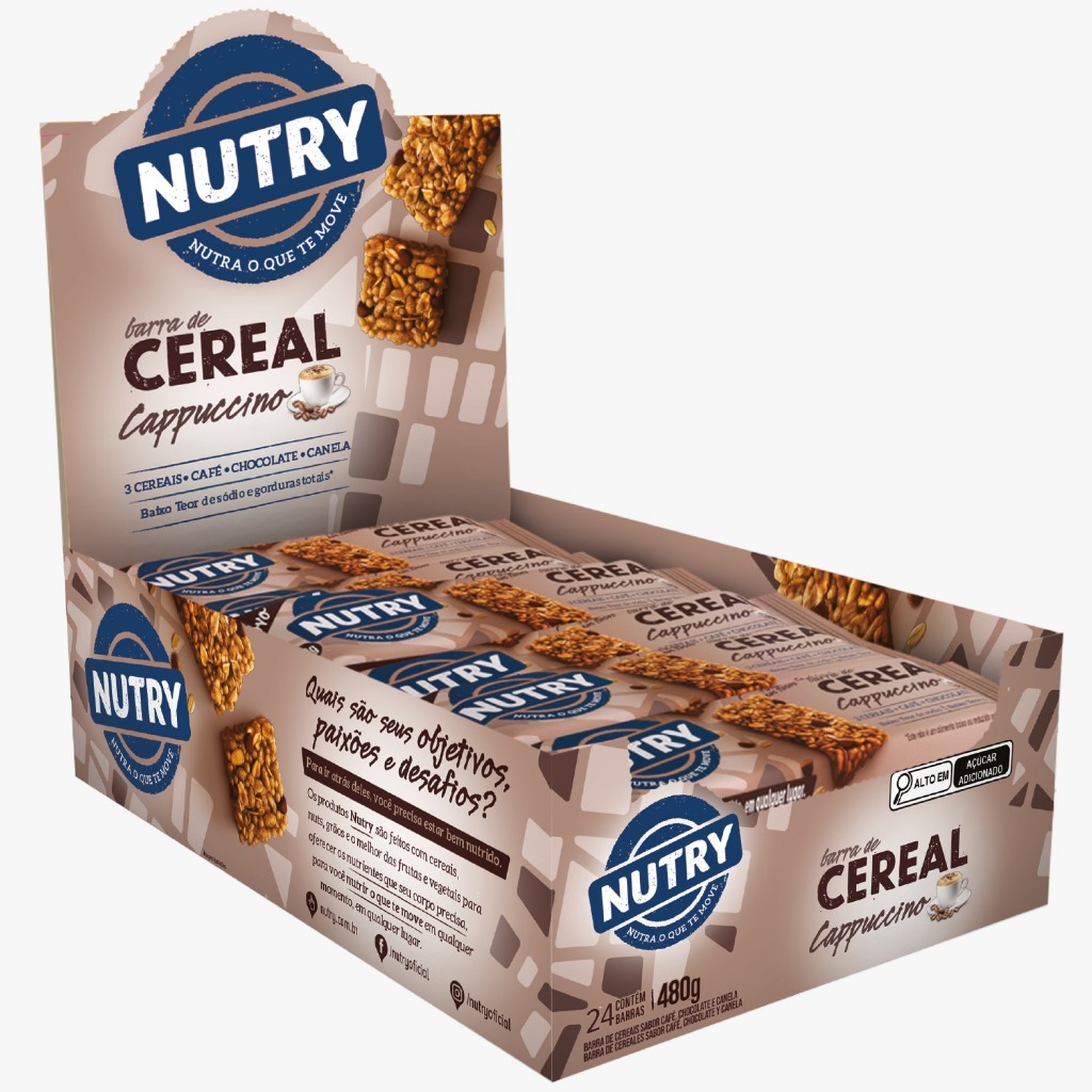 Kit 2 Caixas Barrinha De Cereal Nutry Vários Sabores Atacado 48 ...