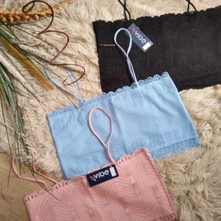 Kit 5 Top Faixa Renda Forrado Sem Bojo Com Alça Fina Lingerie Croped Feminino Blogueirinha