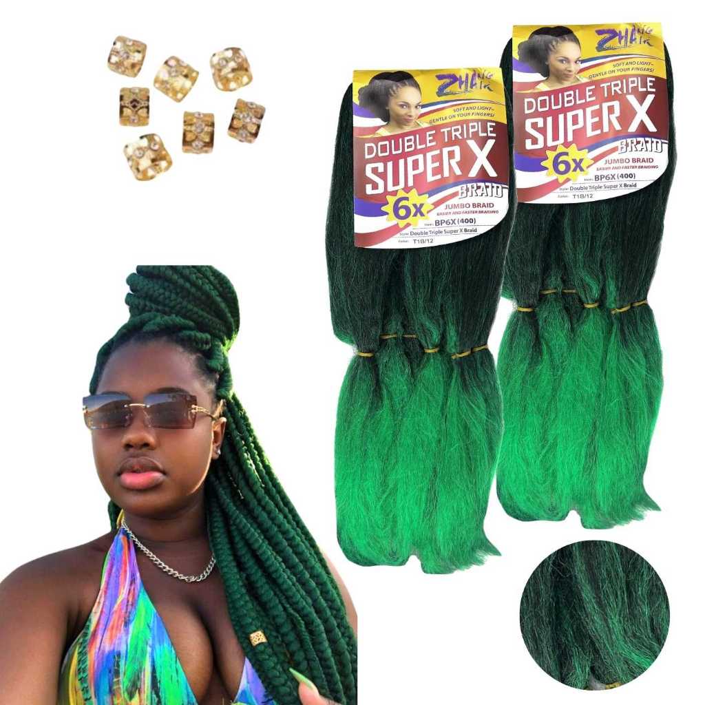 kit 2 cabelos Jumbo Super X Mega Promoção Tranças crochet Box