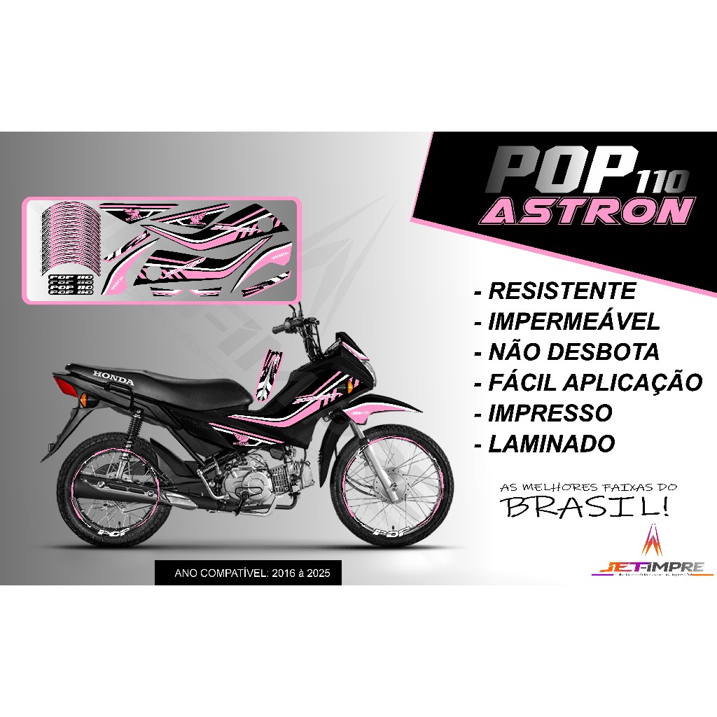 KIT ADESIVOS POP 110 2016 À 2025-VERSÃO ASTRON | Shopee Brasil
