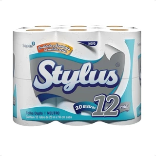 Papel Higiênico Folha Dupla Stylus 20m Pacote 12 Rolos em Oferta na Shopee
