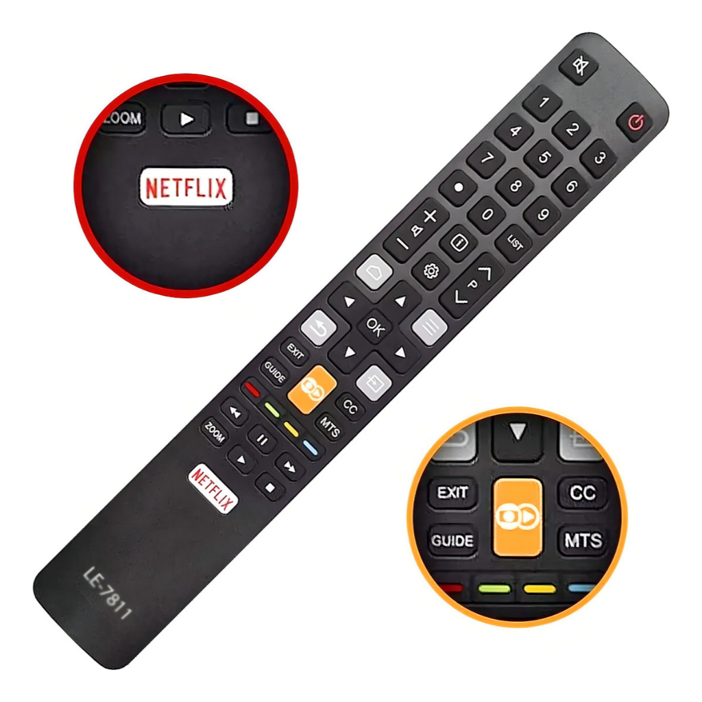 Universale Tv Telecomando Tcl Rc802n Netflix Uc6596 Uc6406 Per Thomson 43s6000fs