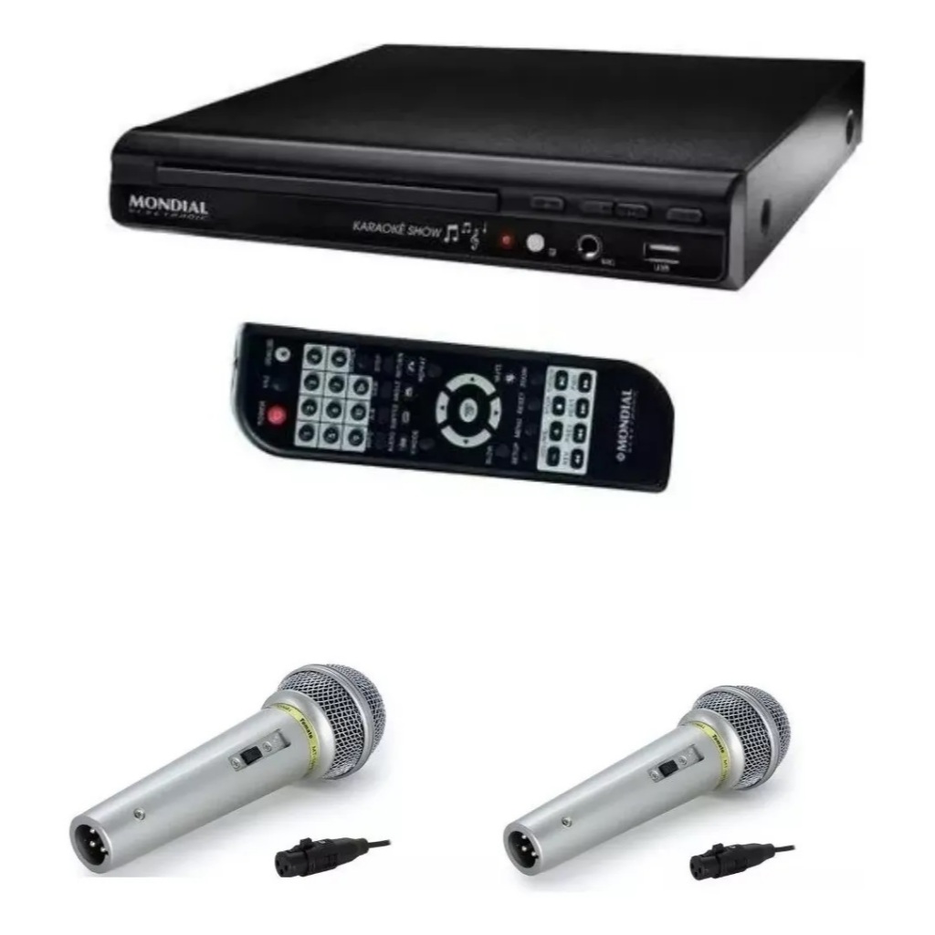 Dvd Player Karaokê Microfone Duplo Usb Mp3 Musicas | Shopee Brasil