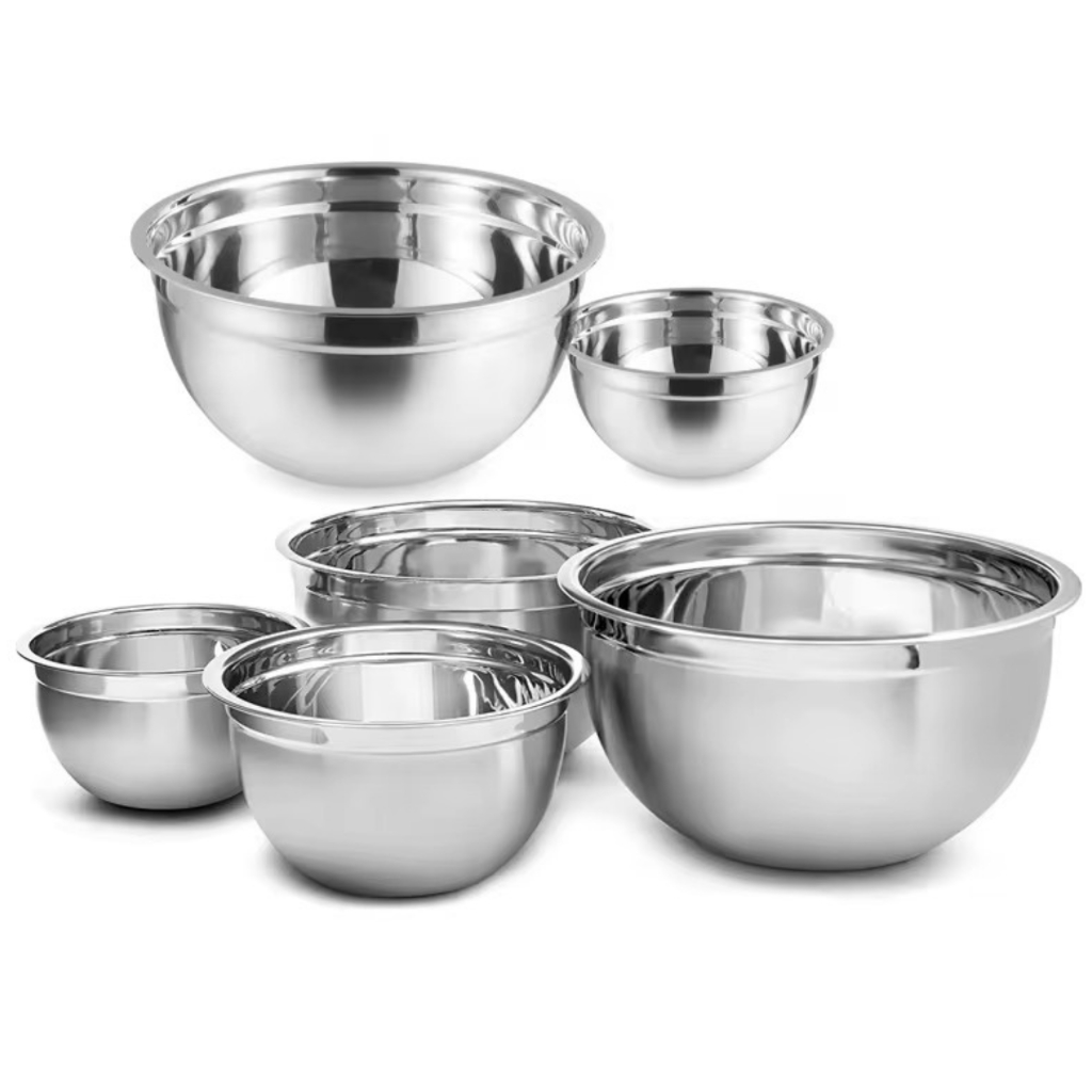 KIT 6 TIGELA AÇO INOX MIXING BOWL 34CM 28CM 26CM 24CM 22CM 2