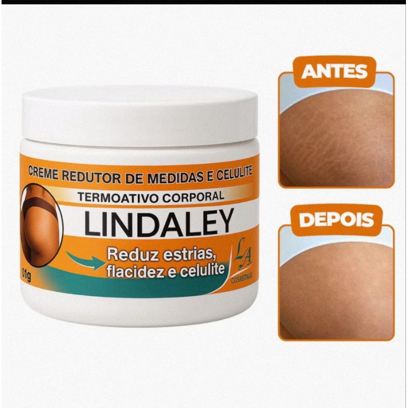 creme redutor de estrias e celulites 300gramas Lindaley | Shopee Brasil