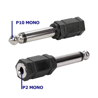 Kit Adaptador P10 Macho para P2 Fêmea Original Adaptador De Microfone P10 Para Fone Amplificador P2