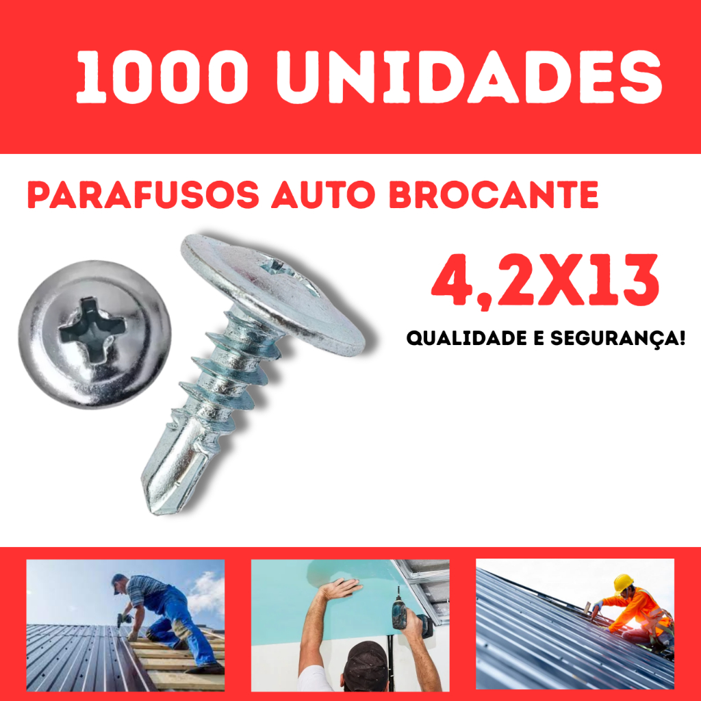 Parafuso Auto Brocante Flangeado 4,2x13 - Caixa 1000 Unidades | Shopee ...