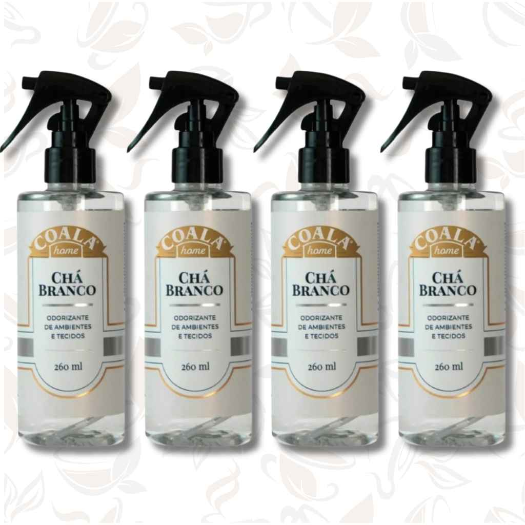 Kit Odorizante De Ambientes Spray Coala Cha Branco 260ML 1/2/3/4 ...