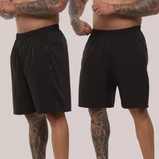 KIT Com 2 Bermuda Masculina Roupa Short Academia Masculino Tactel Elastano Calção Dry Fit Corrida