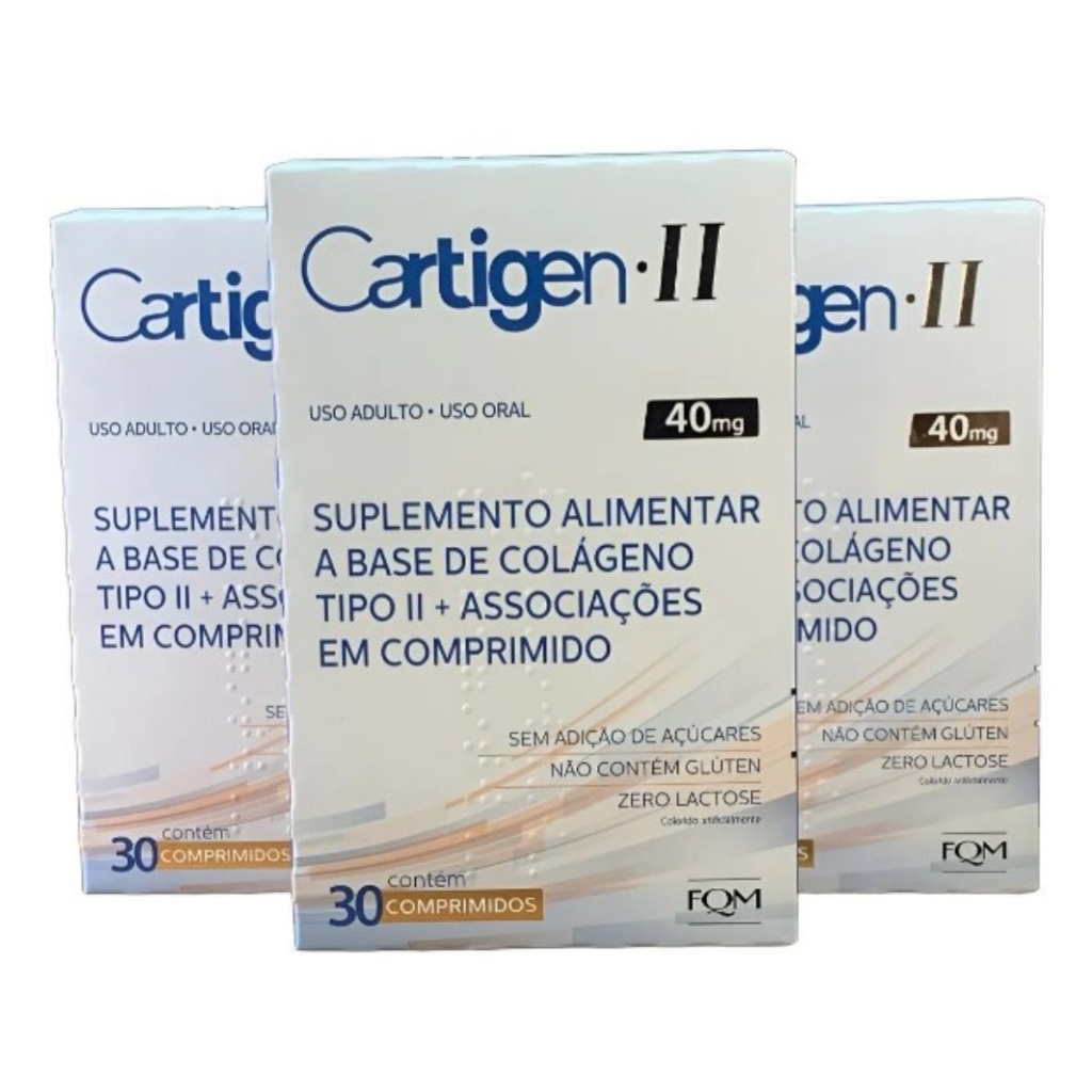 Kit 3 Cartigen 40 Mg Colágeno Tipo 2 - Total 90 Comprimidos | Shopee Brasil