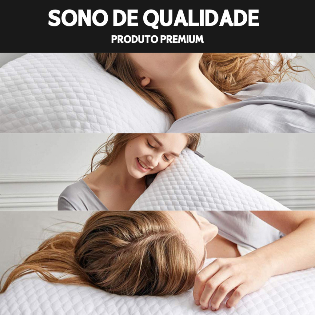 Travesseiro Ortopédico de Látex Antiácaro Antialérgico Anatômico Alívio ...