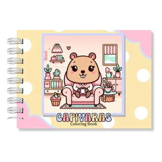 Livro de Colorir Capivara Cute – Estilo Bobbie Goods (50 Folhas) em Oferta na Shopee