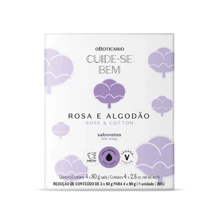 Sabonetes Cuide-se Bem Rosa e Algodão 4x80g Cada