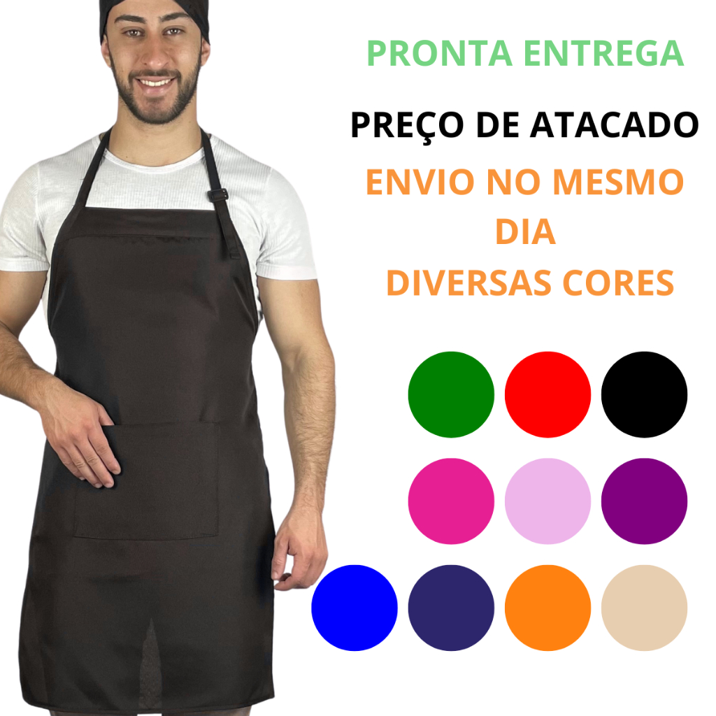 Avental uniforme oxford garçom bar cozinheira ajuste buffet 