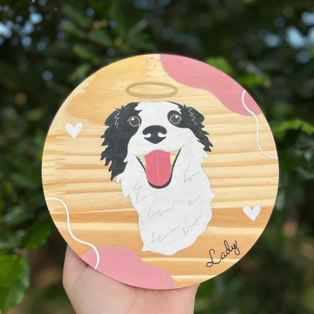 Quadro decorativo pet personalizado com foto pintada à mão